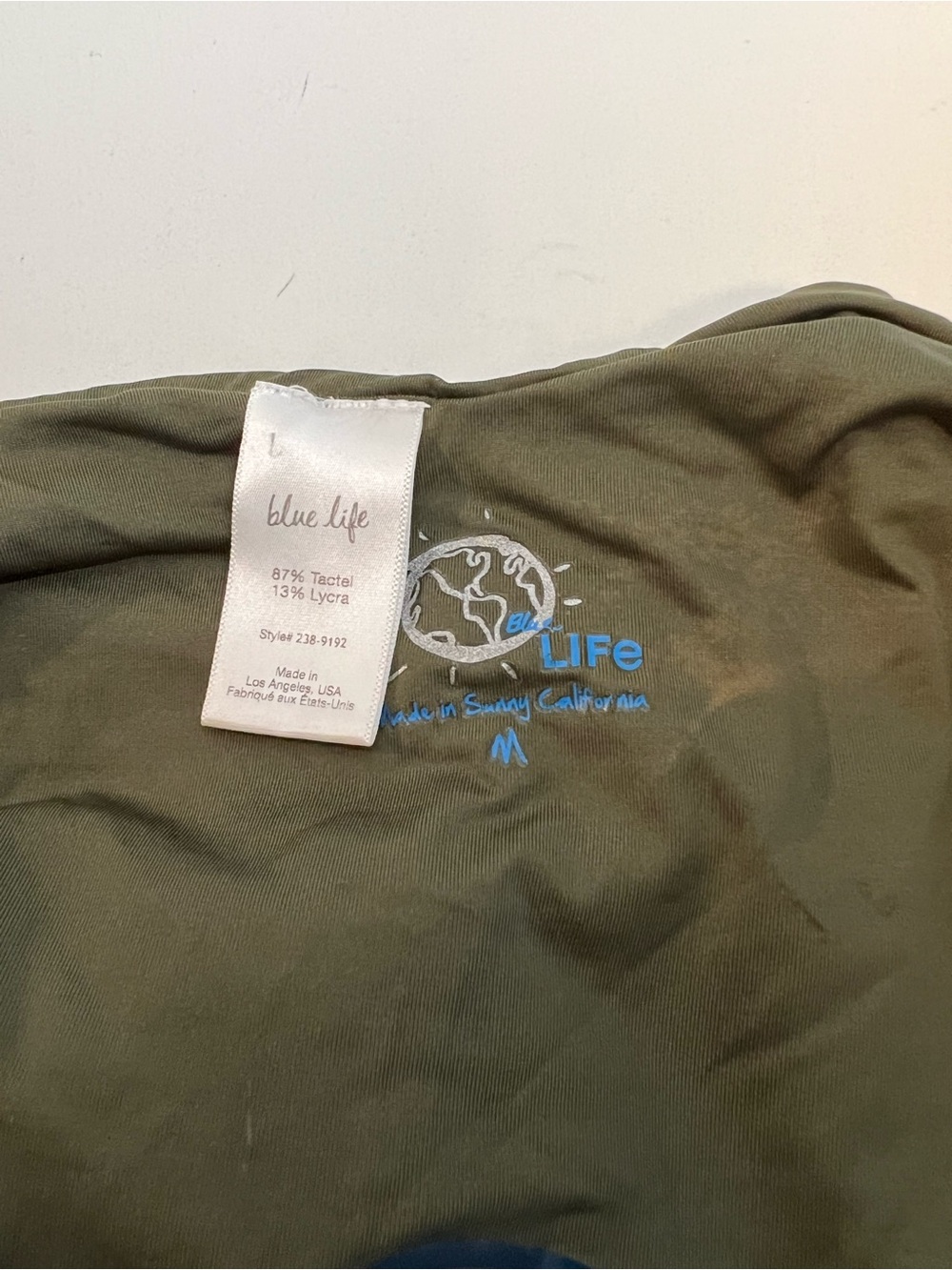 Blue Life Olive Green Top with Blue Logo - Picture 9 of 12